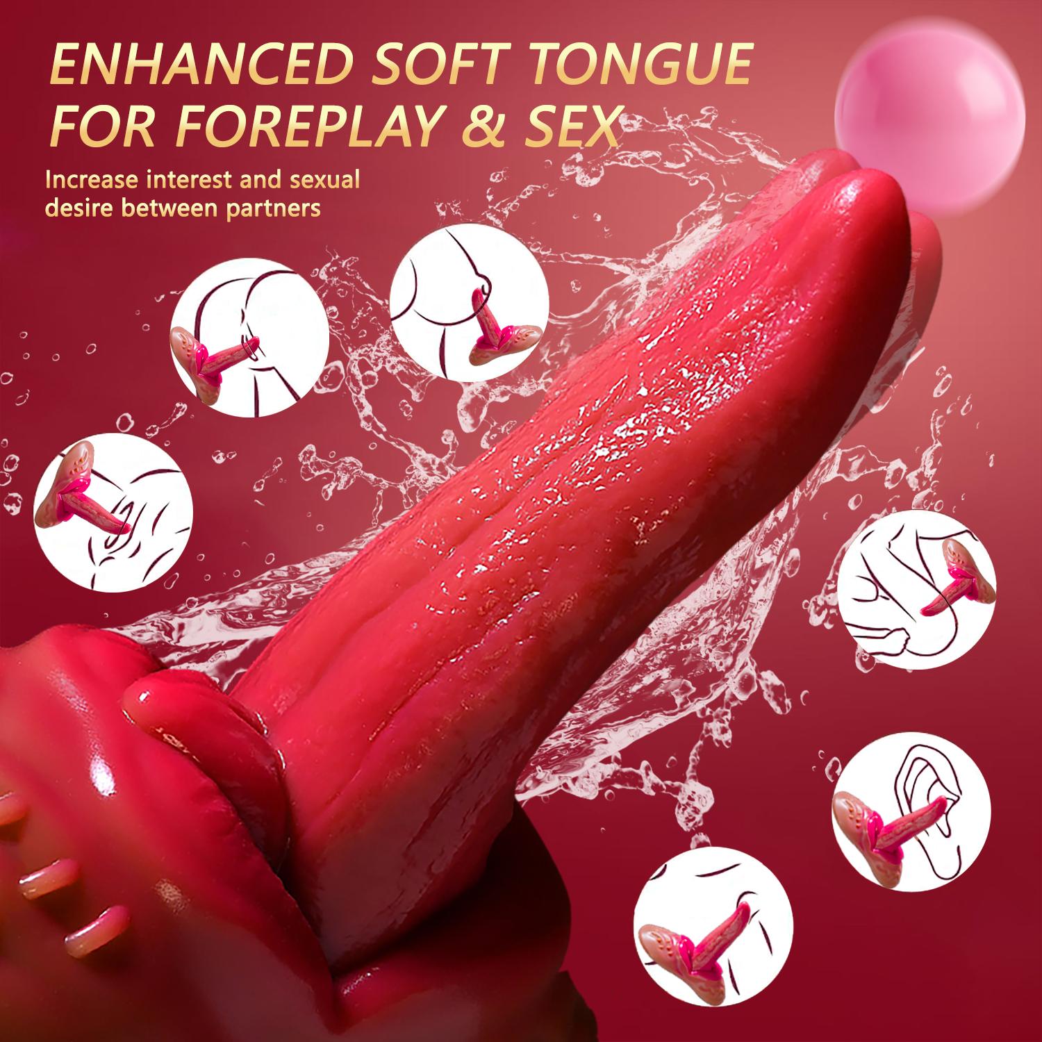 Tongue Licking Seat Vibrator for Women, Simulated Licking and Strong Vibration Dual Modes, Sitting Masturbator for Clitoris and G-Spot, Adult Products