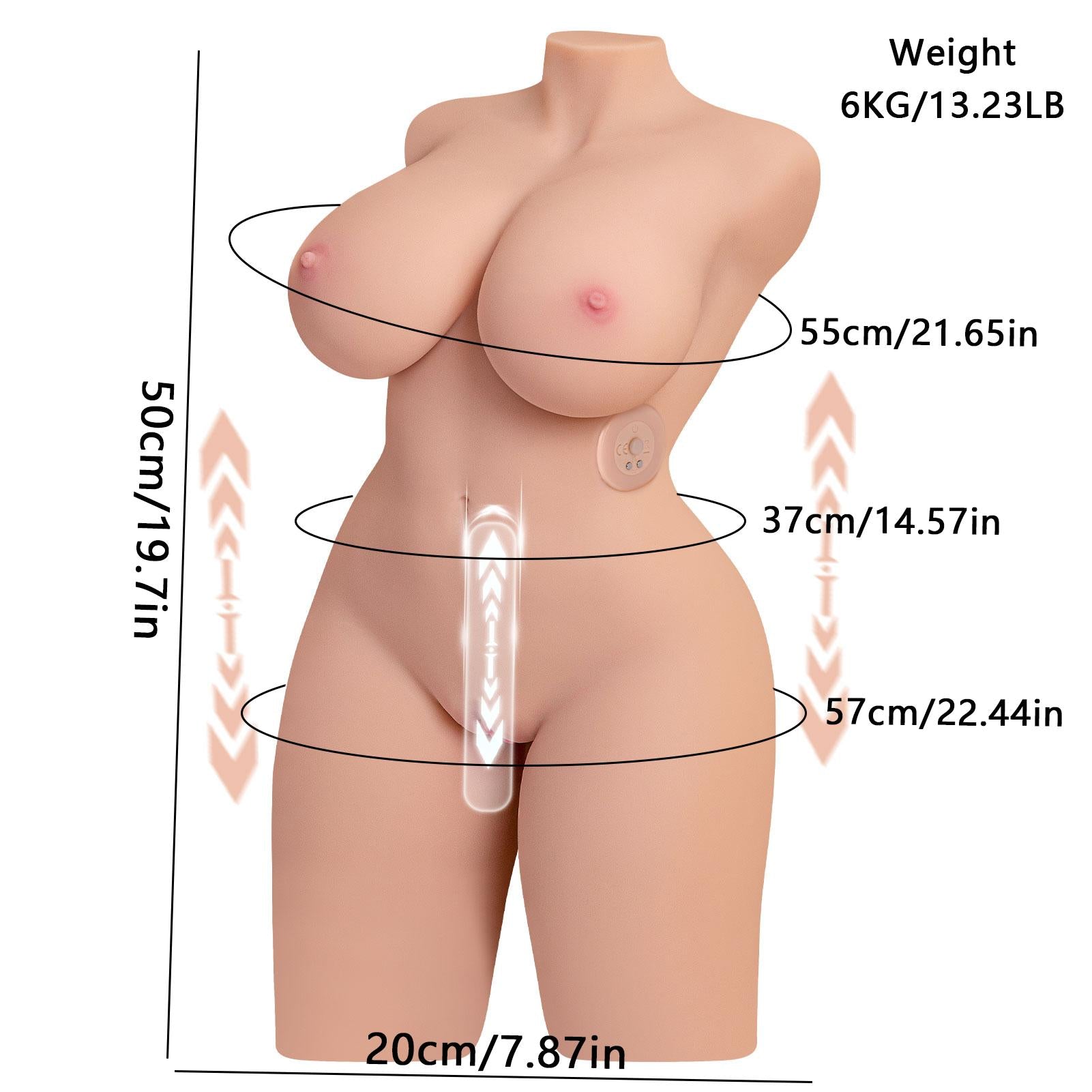 6.5kg Long Legs Half Body Masturbator Doll, Virgin Tight Envelopment, Ultra Realistic TPE Soft Gel Touch, Suction and Vibration Dual Enjoyment, Unlock Ultimate Private Fantasy, Adult Toy